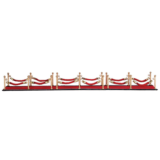 Village Red Carpet with Stanchion Posts - 7 Piece Set
