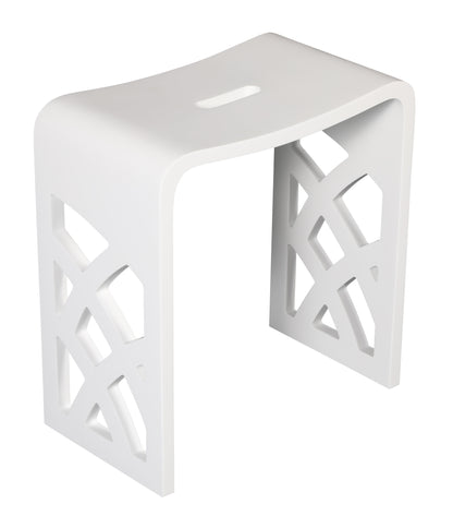 ALFI brand  ABST88 Designer White Matte Solid Surface Resin Bathroom / Shower Stool