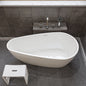 ALFI brand  AB8861 59 inch White Oval Acrylic Free Standing Soaking Bathtub