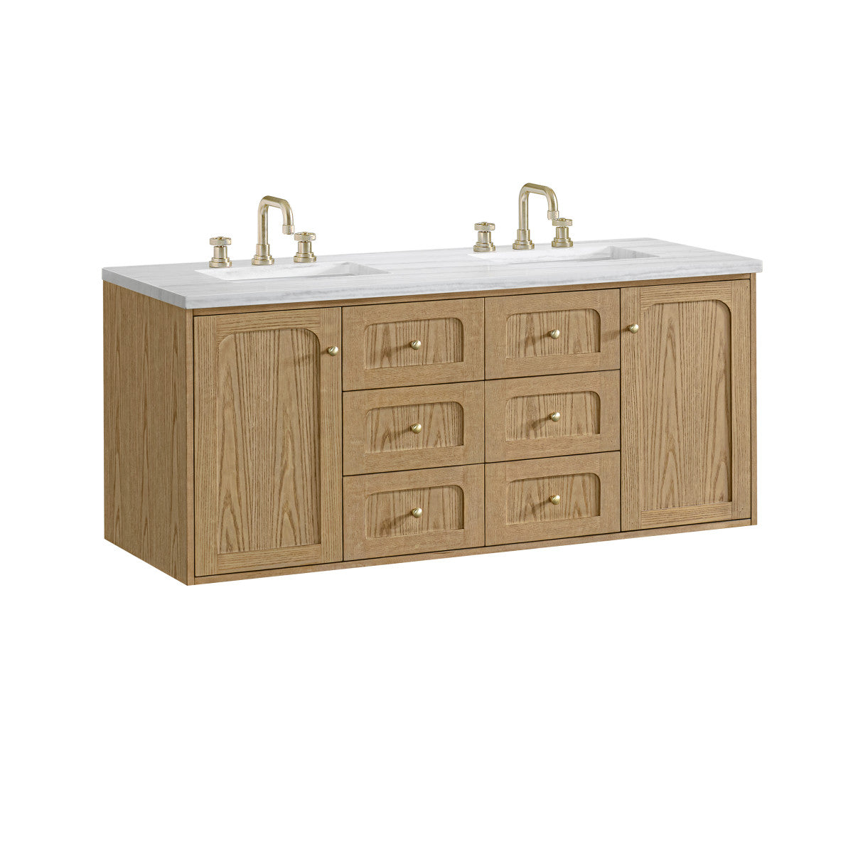 Laurent 60" Double Vanity, Light Natural Oak