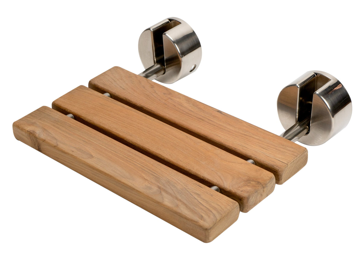 ALFI brand ABS16R 16" Wide Foldable Teak Shower Seat with Round Hardware