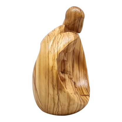 Modern Style Holy Family Carved Nativity - Olive Wood - 4 Inch
