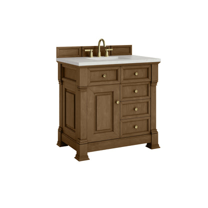 James Martin 547-V36 Brookfield 36” Single Vanity – Black Onyx / Honey Oak / Pearl Charcoal