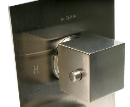 ALFI brand AB2601 Square Knob 1 Way Thermostatic Shower Mixer