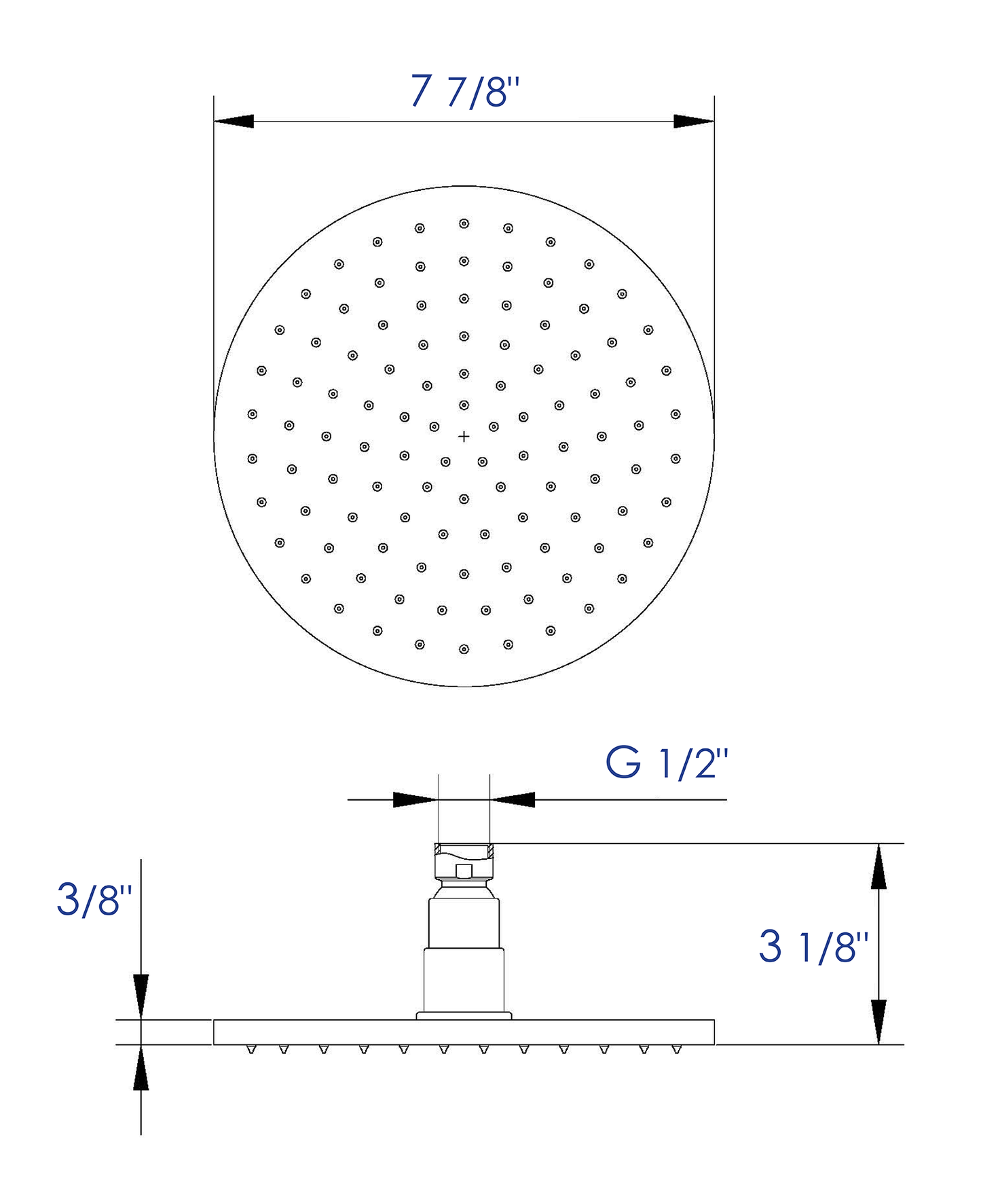 ALFI brand LED8R 8" Round Multi Color LED Rain Shower Head