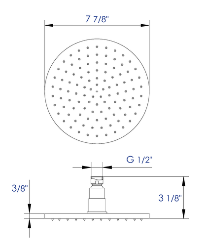 ALFI brand LED8R 8" Round Multi Color LED Rain Shower Head