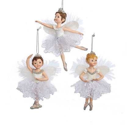 White and Silver Little Ballerina Ornament -