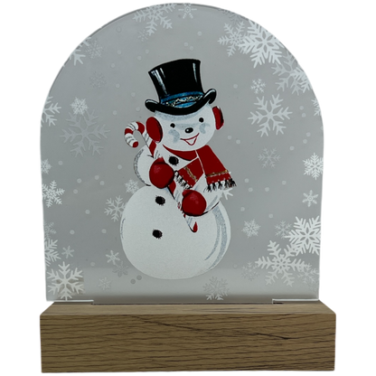 LED Snowman Acrylic Shelf Sitter
