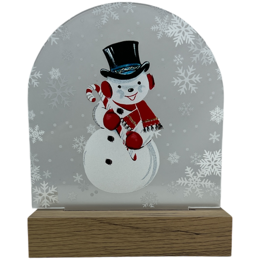 LED Snowman Acrylic Shelf Sitter