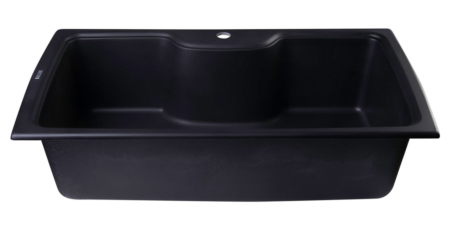 ALFI brand AB3520DI 35" Drop-In Single Bowl Granite Composite Kitchen Sink