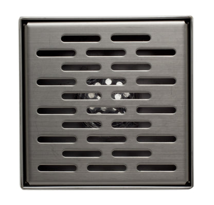 ALFI brand ABSD55C 5" x 5" Square Stainless Steel Shower Drain with Groove Holes