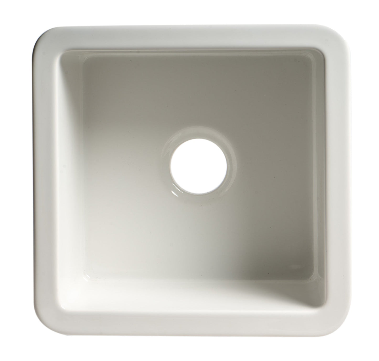 ALFI brand ABF1818S Square 18" x 18" Undermount / Drop In Fireclay Prep Sink