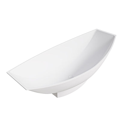 ALFI brand  AB9991 White Matte 71" Solid Surface Resin Free Standing Hammock Style Bathtub