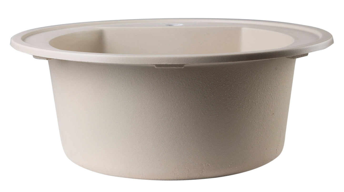 ALFI brand AB2020DI 20" Drop-In Round Granite Composite Kitchen Prep Sink