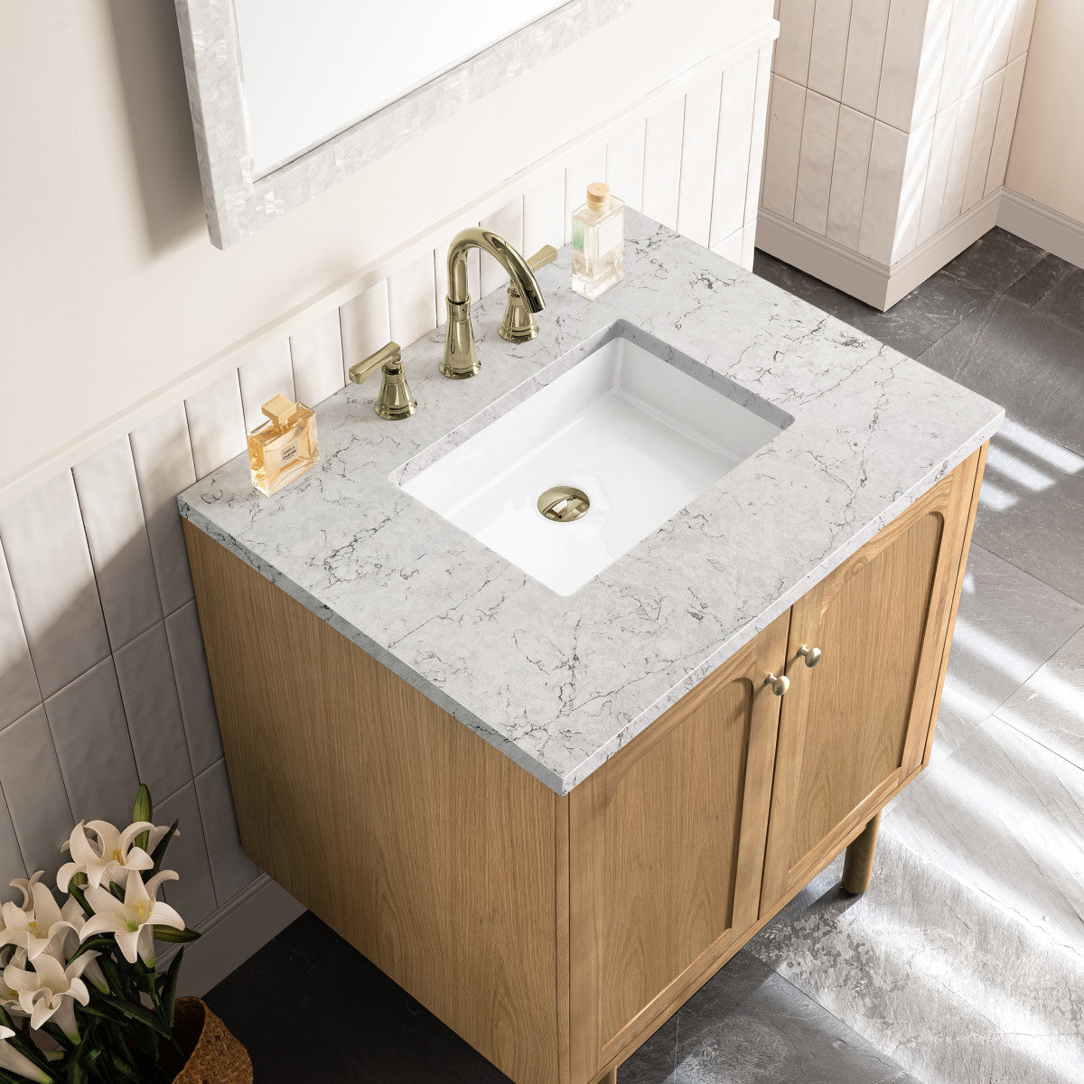 Laurent 30" Single Vanity Cabinet, Light Natural Oak