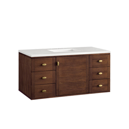 Amberly 48" Single Vanity Cabinet, Mid-Century Walnut