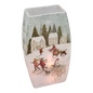 Lighted Glass Vase - Magical Winterland - Three Houses - 7¾ Inches tall
