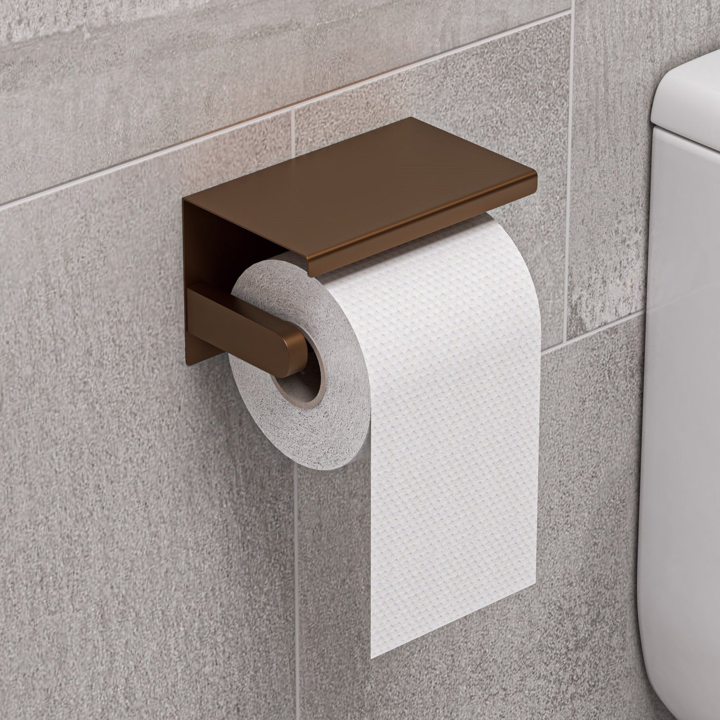 AlFI brand ABTPP66 Stainless Steel Toilet Paper Holder with Shelf