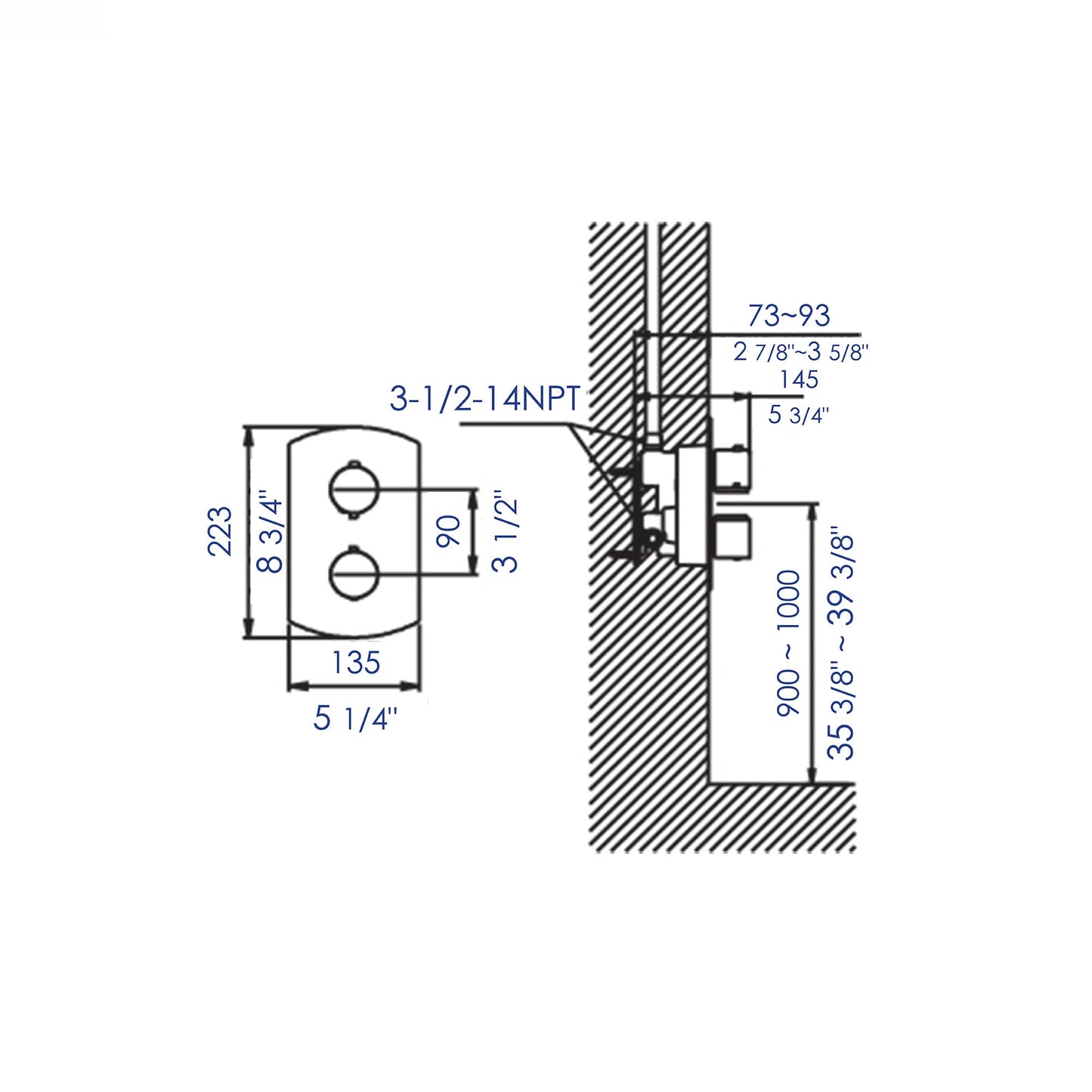 ALFI brand AB3809 Round Knob 1 Way Thermostatic Shower Mixer