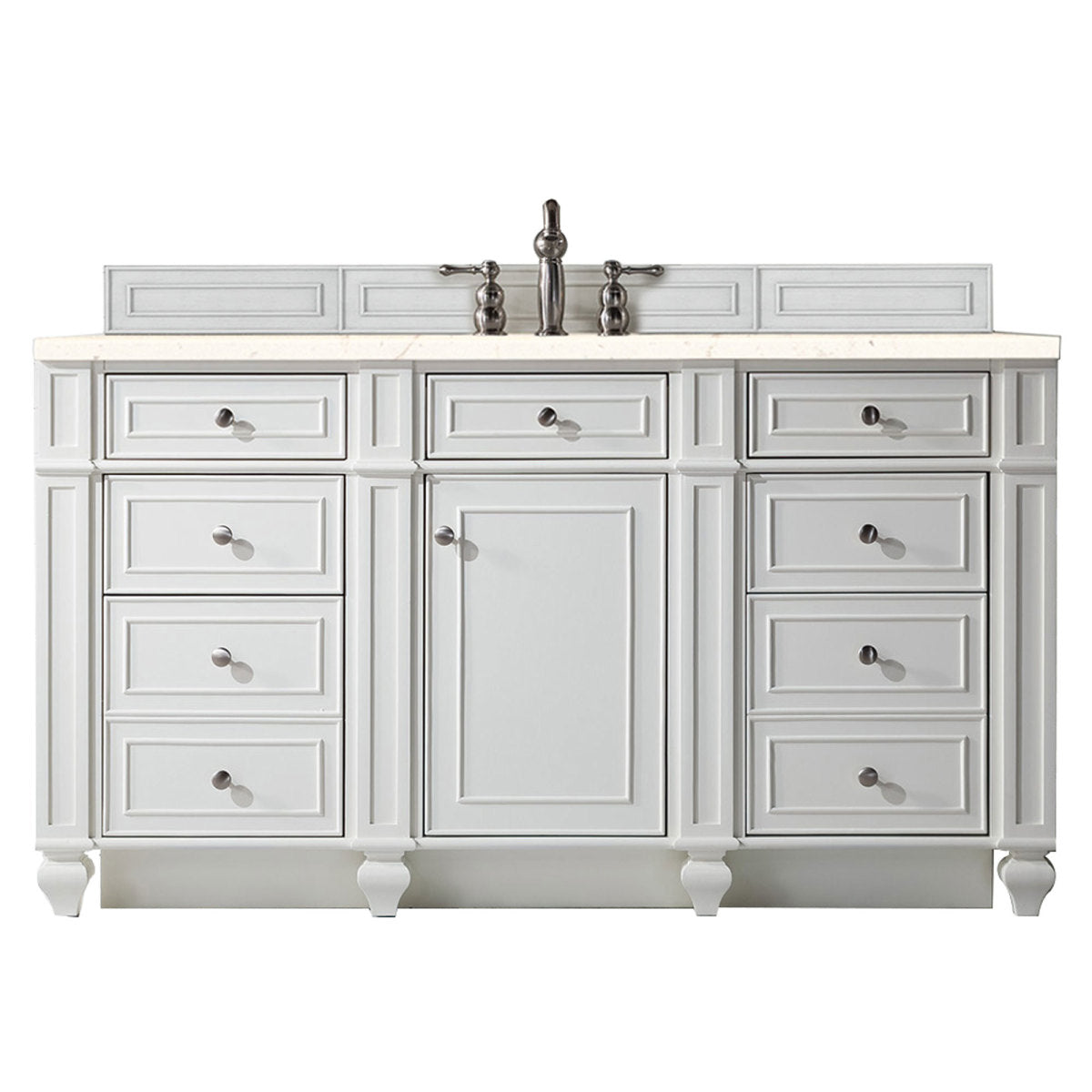 Bristol 60" Single Vanity Cabinet, Bright White