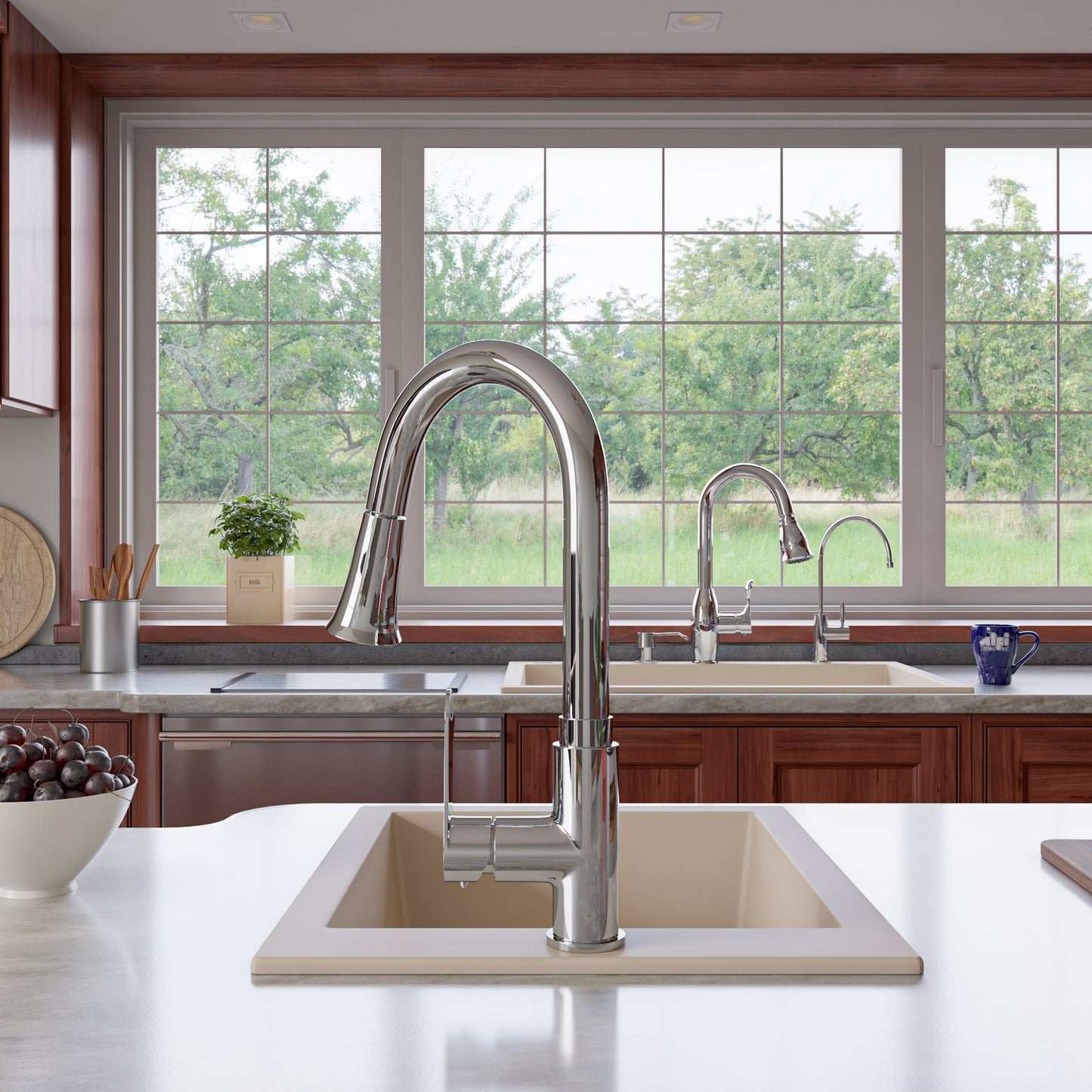 ALFI brand AB1720DI 17" Drop-In Rectangular Granite Composite Kitchen Prep Sink