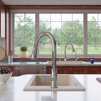 ALFI brand AB1720DI 17" Drop-In Rectangular Granite Composite Kitchen Prep Sink