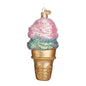 Double Dip Ice Cream  Glass Ornament