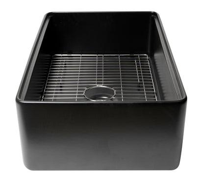 ALFI brand ABFS3320S Workstation 33" x 20" Single Bowl Step Rim Fireclay Farm Sink with Accessories