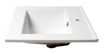 ALFI brand  ABC803 White 25" Rectangular Drop In Ceramic Sink with Faucet Hole