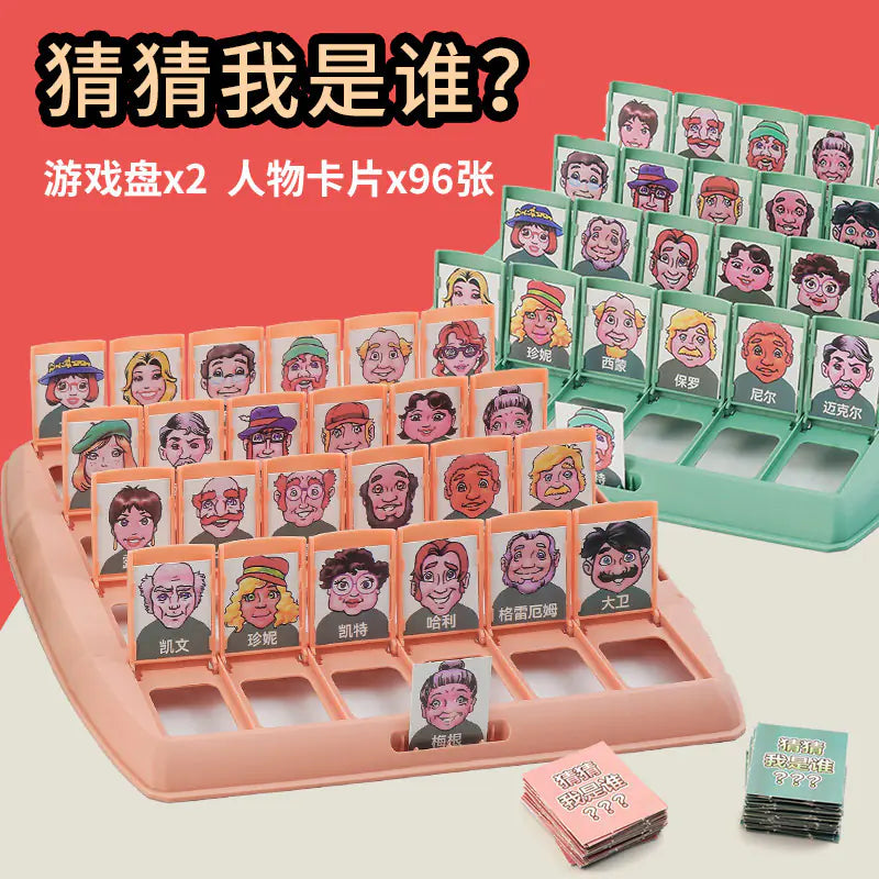 Card game set with character cards and a game board on a red background