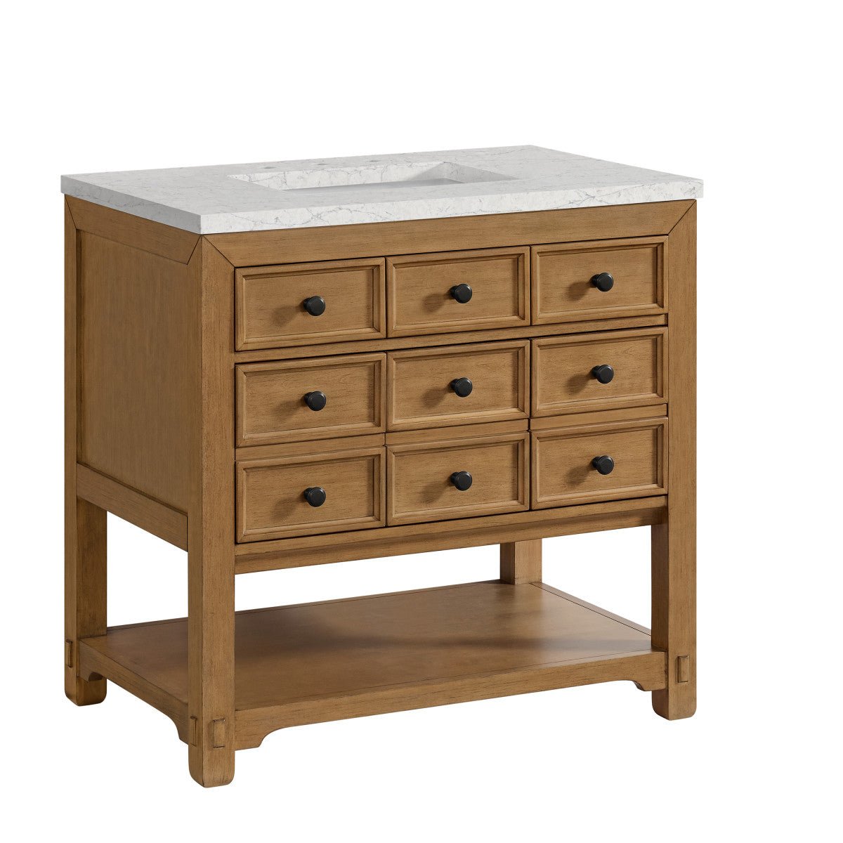 Malibu 36" Single Vanity Cabinet, Amber Birch