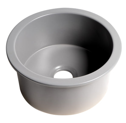 ALFI brand ABF1818R Round 18" x 18" Undermount / Drop In Fireclay Prep Sink