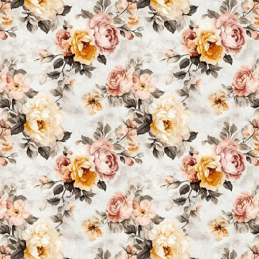 Antique Blush & Gold Blooms
