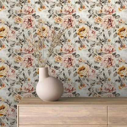 Faded Grandeur Rose Wallpaper
