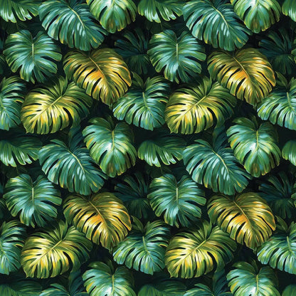Gilded Monstera Leaf Tapestry
