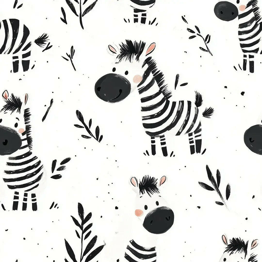 Friendly Zebra Frolic Wallpaper