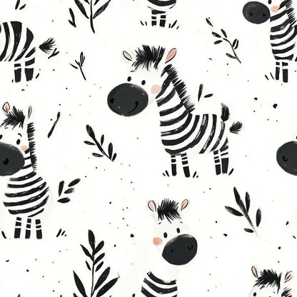 Friendly Zebra Frolic Wallpaper