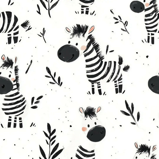 Friendly Zebra Frolic Wallpaper