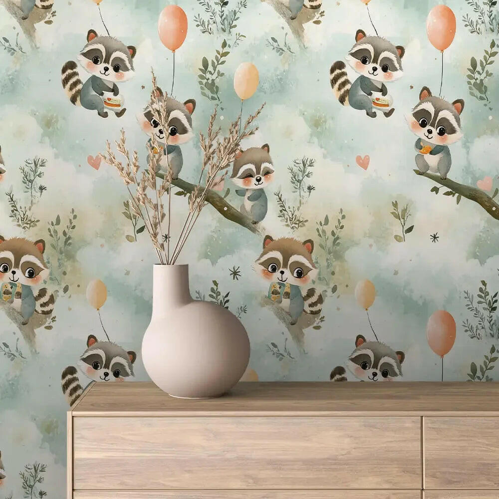 Whimsical Raccoon Sky Party