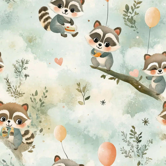 Whimsical Raccoon Sky Party