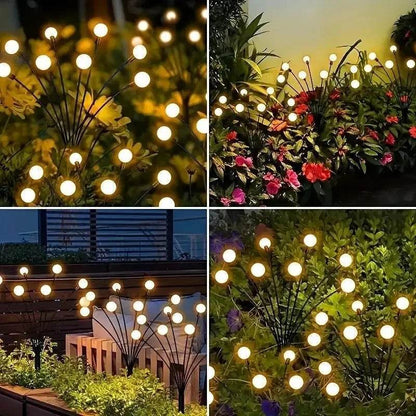 Solar Firefly Garden Lights | LED Outdoor Waterproof Pathway Lighting – Warm White