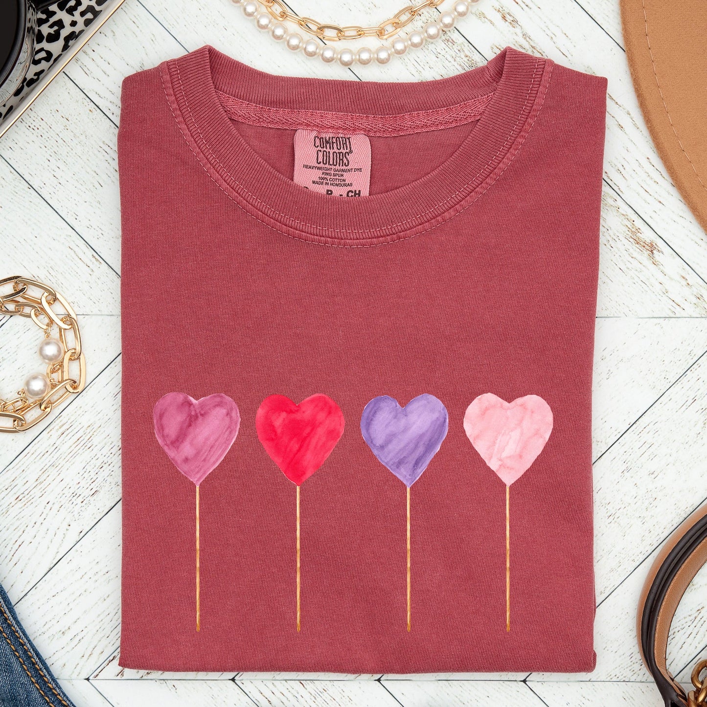 Watecolor Lollipops, Candy, Sweets, Suckers, Comfort Colors Tshirt, Valentine's Day