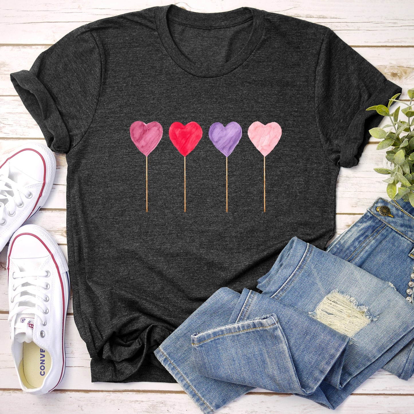 Watecolor Lollipops, Candy, Sweets, Suckers, Super Soft Tshirt, Valentine's Day