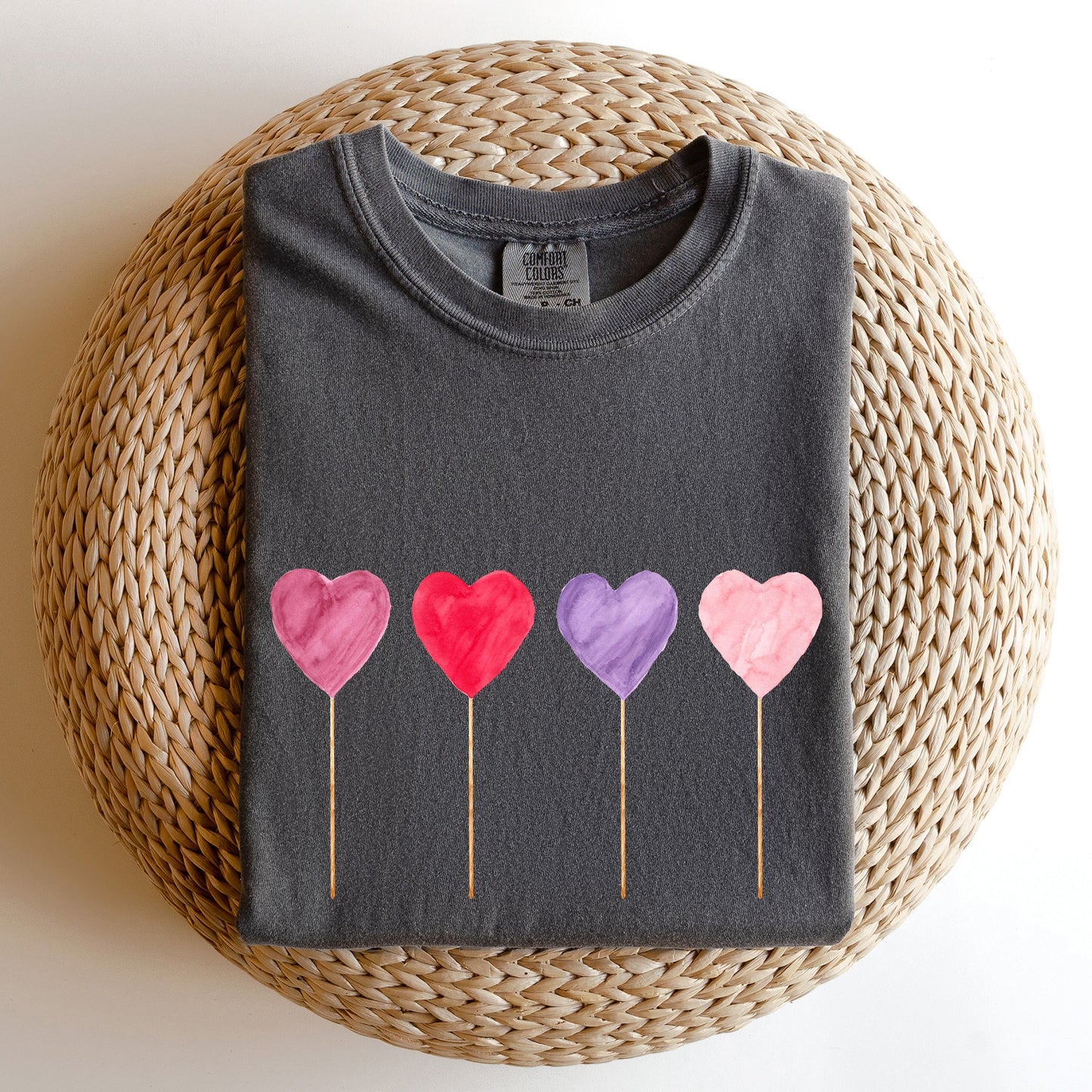 Watecolor Lollipops, Candy, Sweets, Suckers, Comfort Colors Tshirt, Valentine's Day