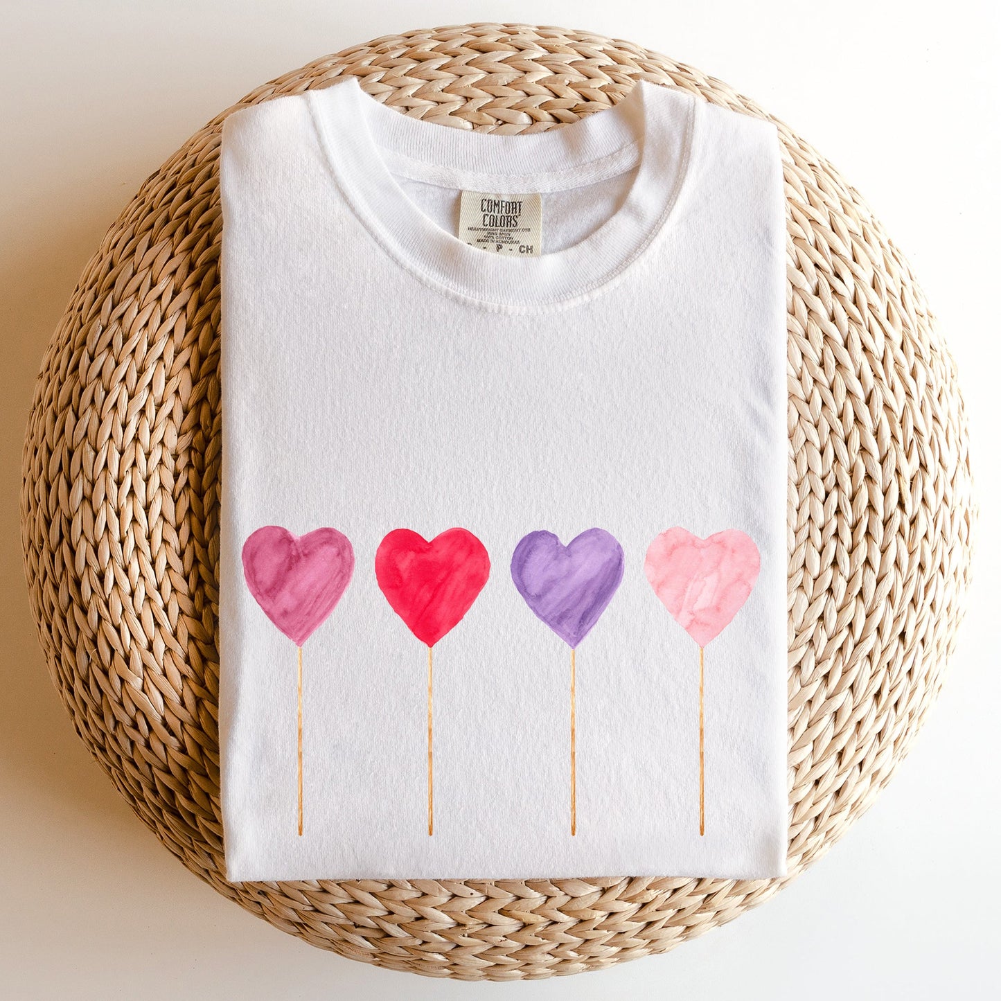 Watecolor Lollipops, Candy, Sweets, Suckers, Comfort Colors Tshirt, Valentine's Day
