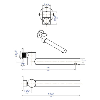 ALFI brand AB6601 Round Foldable Tub Spout