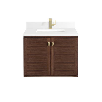 Amberly 30" Single Vanity Cabinet, Mid-Century Walnut