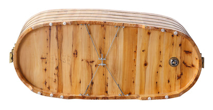 ALFI brand  AB1103 59" Free Standing Cedar Wood Bathtub with Bench