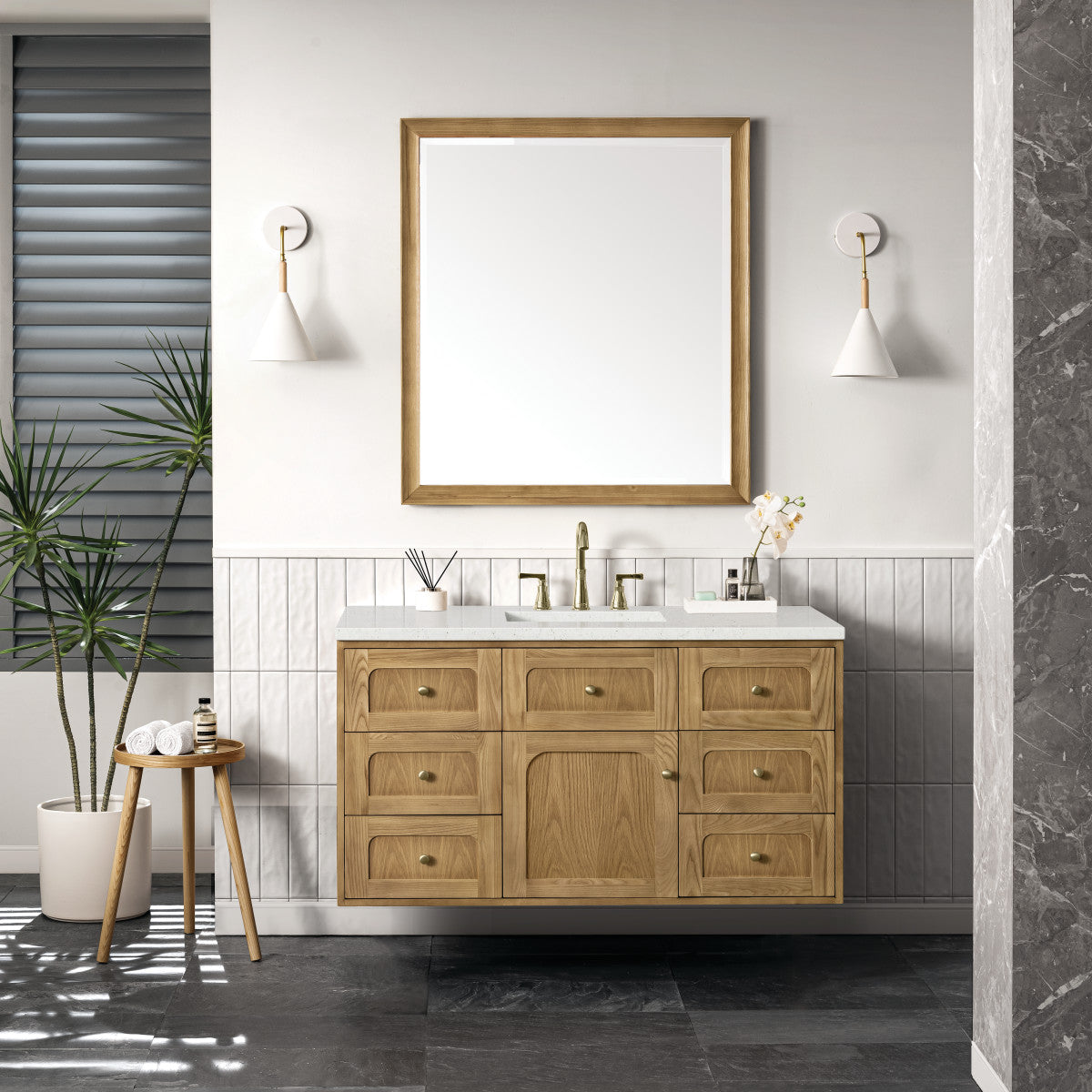 Laurent 48" Single Vanity Cabinet, Light Natural Oak