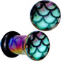 Rainbow Acrylic Magical Mermaid Single Flare Plug Set 4mm to 12mm